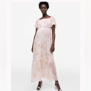 H&M MAMA Flounced Off-The-Shoulder Dress XL